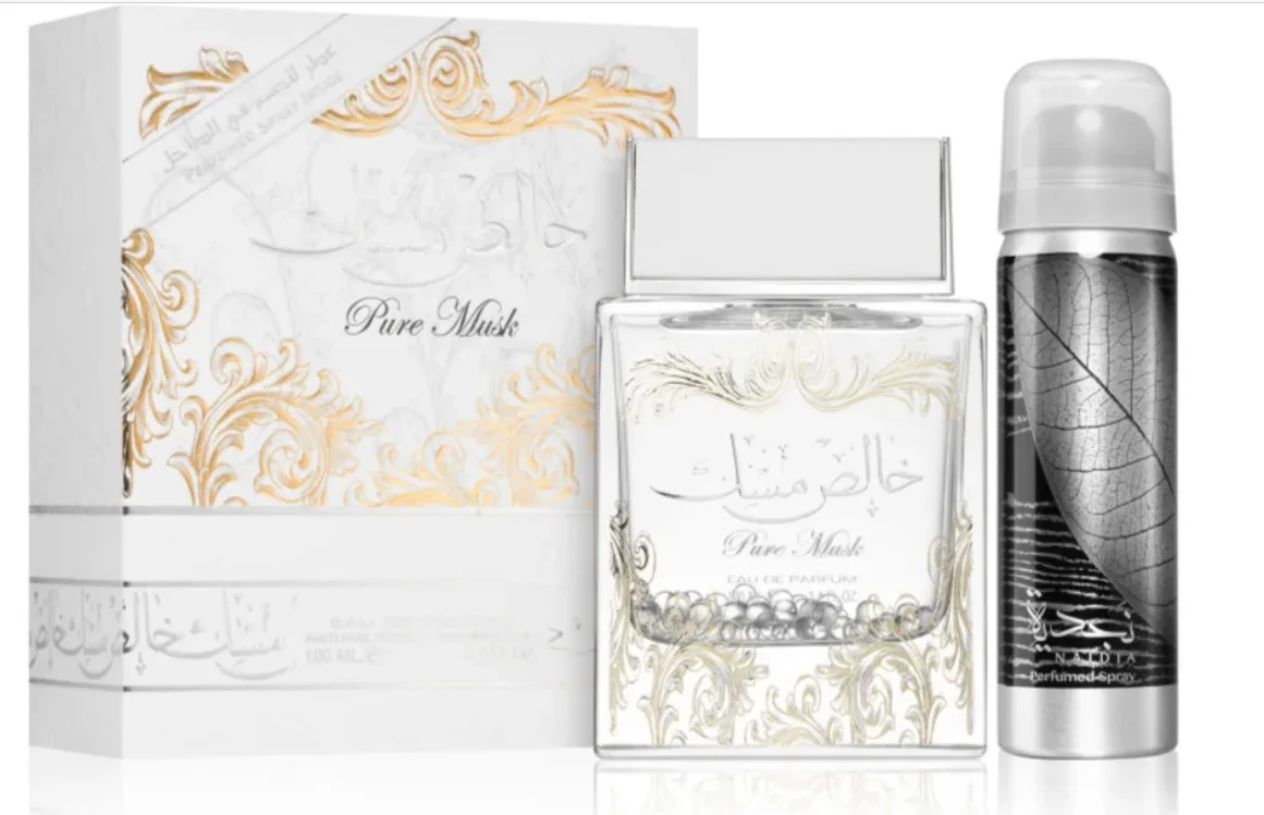 Lattafa Pure Musk 100ml Woda Perfumowana Unisex Perfumy + Dezodorant 50ml