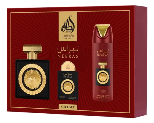ZESTAW LATTAFA NEBRAS 100ML+20ML WODA PERFUMOWANA SPRAY 200ML