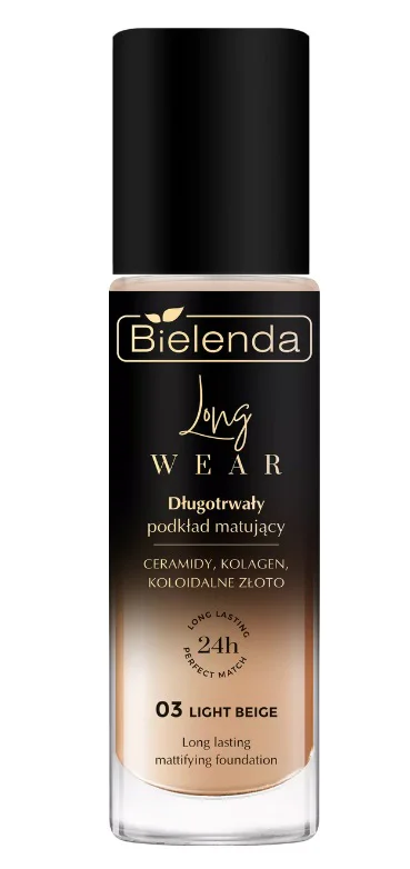 BIELENDA LONG WEAR DŁUGOTRWAŁY PODKŁAD MATUJĄCY 03 LIGHT BEIGE 30G