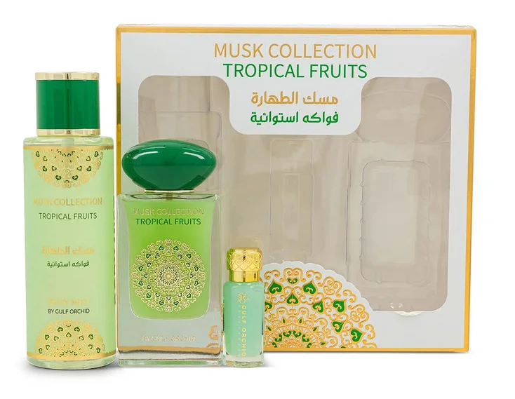 ZESTAW GULF ORCHID TROPICAL FRUITS EDP 60ML MGIEŁKA 250 ML OLEJEK 12ML