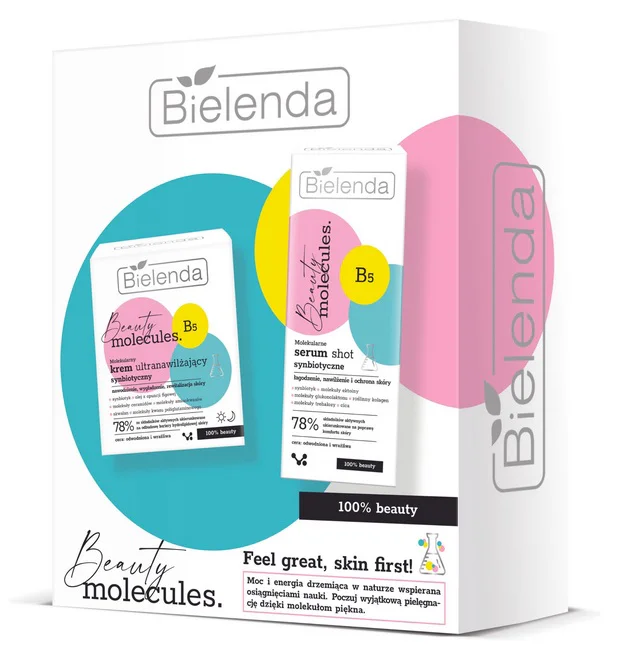 BIELENDA ZESTAW BEAUTY MOLECULES KREM NAWILŻAJĄCY 50ML+SERUM DO TWARZY 30ML