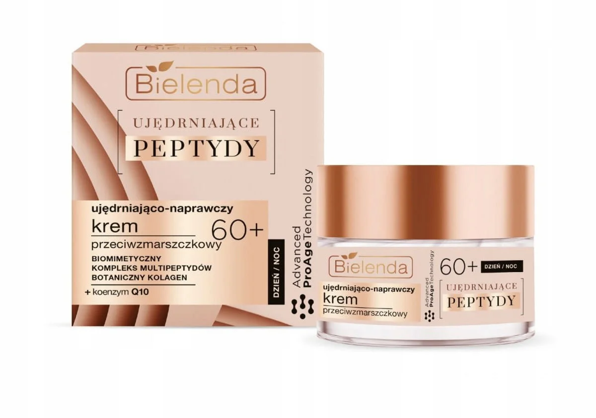 BIELENDA UJĘDRNIAJĄCE PEPTYDY PRZECIWZMARSZCZKOWY  KREM DO TWARZY 60+ 50ML