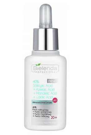 Bielenda Kwas Salicylowy Azelainowy Migdałowy Mlekowy Do Twarzy 40% 30ml