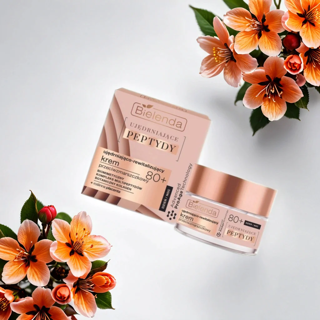 BIELENDA UJĘDRNIAJĄCE PEPTYDY KREM PRZECIWZMARSZCZKOWY DO TWARZY 80+ 50ML