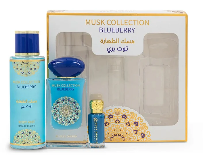 ZESTAW GULF ORCHID BLUEBERRY 60ML EDP MGIEŁKA 250ML OLEJEK 12ML UNISEX
