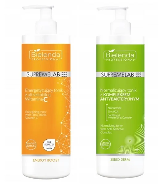 Zestaw Bielenda Supremelab 2x500ml Tonik Energetyzujący+tonik Normalizujący