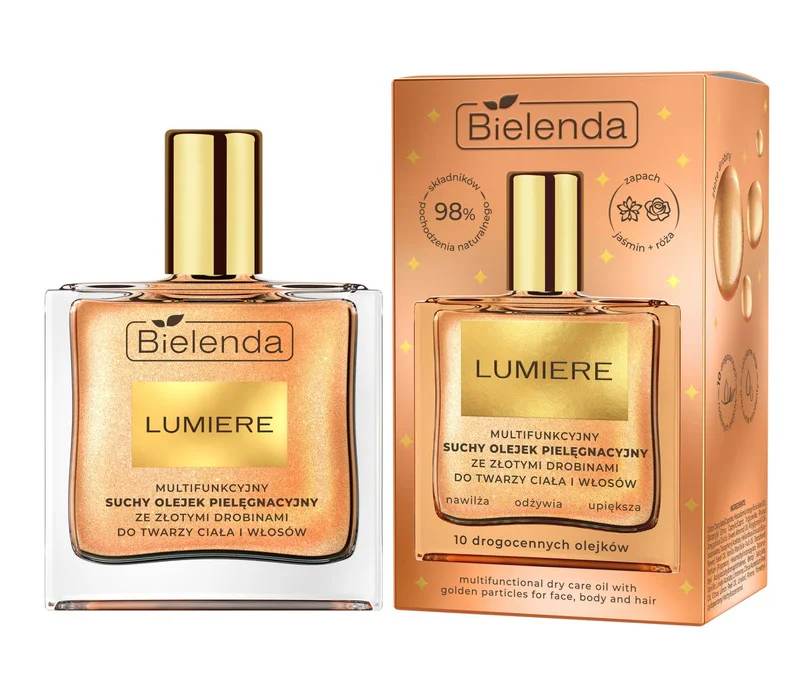 BIELENDA LUMIERE MULTIFUNKCYJNY SUCHY OLEJEK PIELĘGNACYJNY DROBINKI 50ML