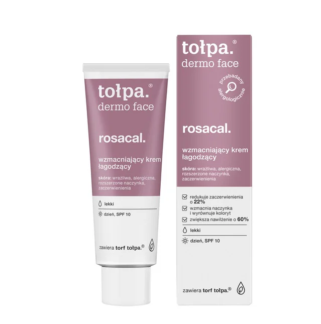 TOŁPA ROSACAL DELIKATNY KREM DO TWARZY WZMACNIAJĄCY NA DZIEŃ SPF10 40ML