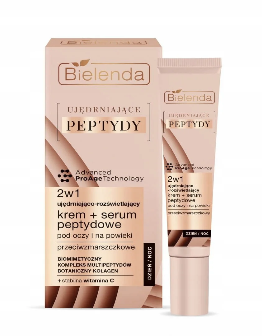 Bielenda Ujędrniające Peptydy 2w1 Krem + Serum Peptydowe Pod Oczy 15ml
