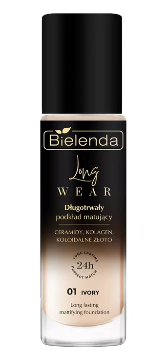BIELENDA LONG WEAR DŁUGOTRWAŁY PODKŁAD MATUJĄCY DO TWARZY 01 IVORY 30G