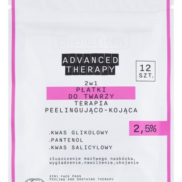 BIELENDA ADVANCED PŁATKI DO TWARZY TERAPIA PEELINGUJĄCO-KOJĄCA 12SZT