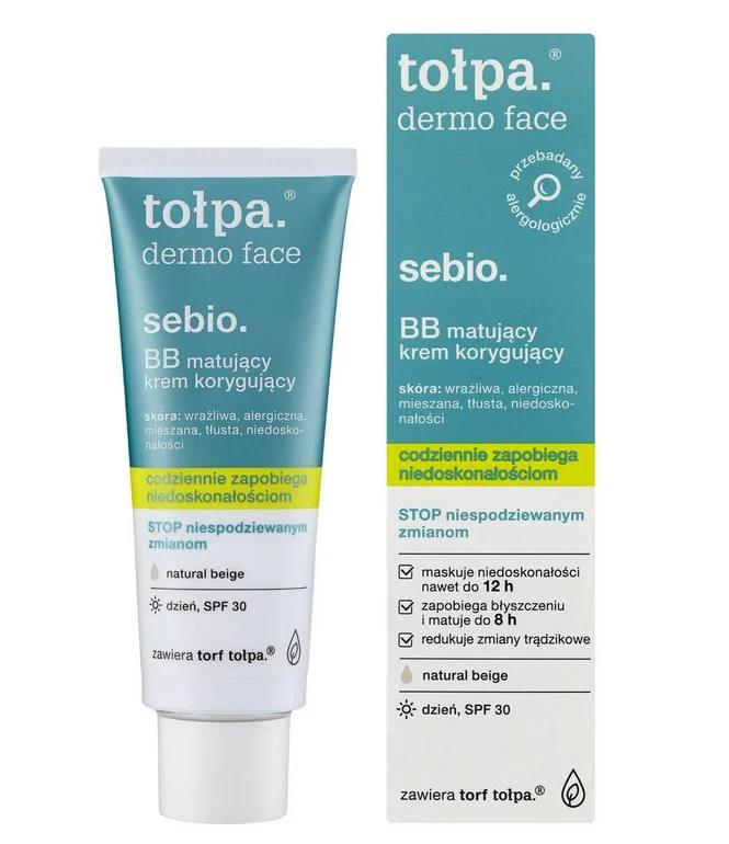 TOŁPA DERMO FACE SEBIO KREM BB MATUJĄCY DO TWARZY KORYGUJĄCY 40ML
