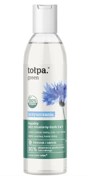 Tołpa Green Oczyszczający Łagodny Płyn Micelarny Tonik Do Twarzy 2w1 200ml