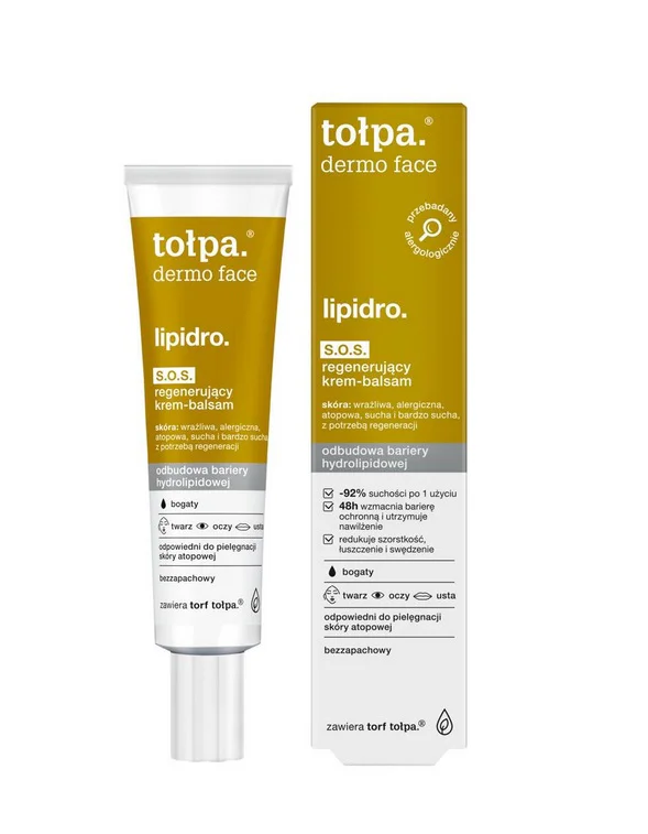 TOŁPA DERMO FACE SOS SILNIE REGENERUJĄCY KREM DO TWARZY HYDROLIPIDOWY 40ML
