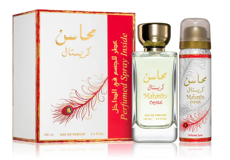 ZESTAW LATTAFA MAHASIN CRYSTAL RED WODA PERFUMOWANA 100ML DEZODORANT 50ML
