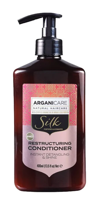 Zestaw Arganicare Silk Szampon Rozplątujący Z Jedwabiem + Odżywka Do Włosów