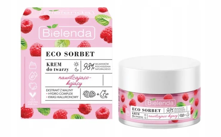 BIELENDA ECO SORBET MALINA KREM NAWILŻAJĄCO-KOJĄCY