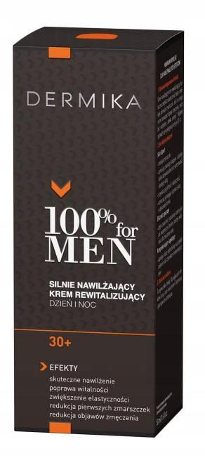 KREM DO TWARZY DLA MĘŻCZYZN 30+ DERMIKA 100% FOR MEN NAWILŻAJĄCY 50ML