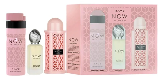Zestaw Lattafa Rave Now Women EDP 100ml Deo 200ml Mgiełka Do Włosów 50ml