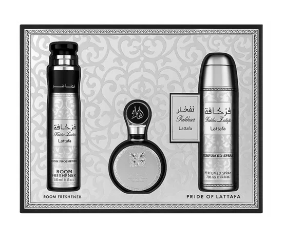 Zestaw Lattafa Fakhar For Men 100ml 200ml Deo 300ml Odświeżacz Powietrza