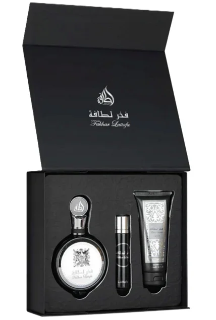 Zestaw Lattafa Fakhar Men 100ml EDP 12ml EDP Żel Pod Prysznic 100ml