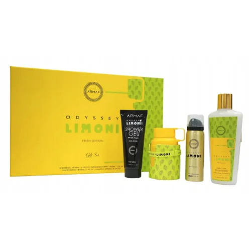 Zestaw Armaf Odyssey Limoni 100ml Woda Perfumowana Body Spray Żel Szampon