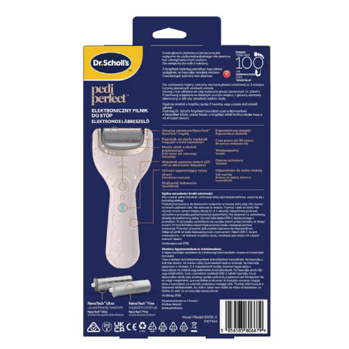 Scholl Pedi Perfect Nanotech Elektroniczny Pilnik Do Stóp Z 2 Głowicami