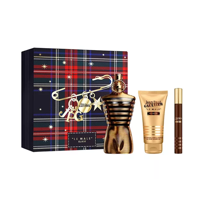 ZESTAW JEAN PAUL GAULTIER LE MALE ELIXIR 125ML SHOWER GEL 75ML PARFUM 10ML