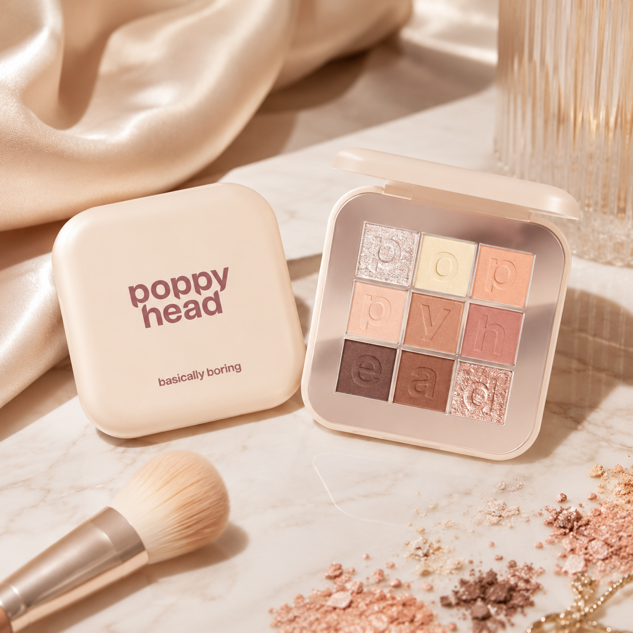 Poppy Head Eyeshadow Palette Basically Boring 5 g paleta cieni do powiek nude