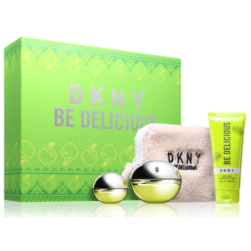 Zestaw DKNY Be Delicious 100ml EDP 15ml EDP Balsam 100ml Kosmetyczka