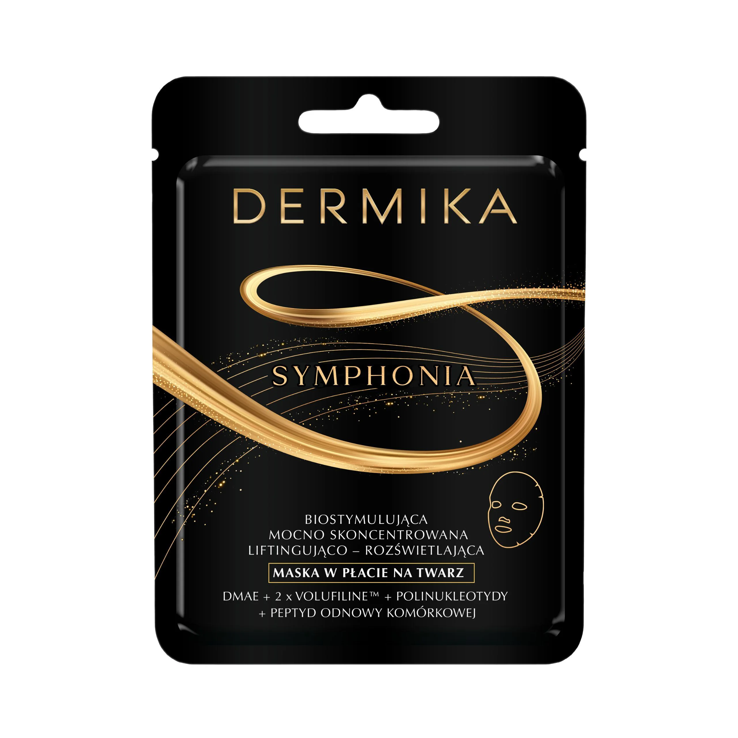 Dermika Symphonia biostymulująca maska liftingująco-rozświetlająca w płacie 1 szt.