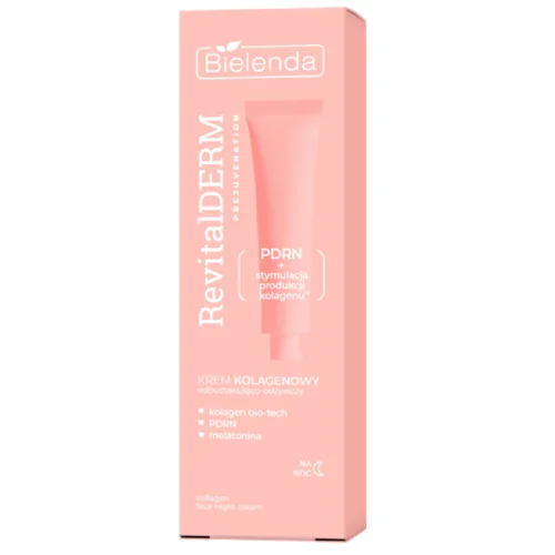 Bielenda Revital Derm Prejuvenation krem kolagenowy odbudowująco-odżywczy na noc z kolagenem bio-tech, PDRN, melatoniną i kwasem hialuronowym 40 ml