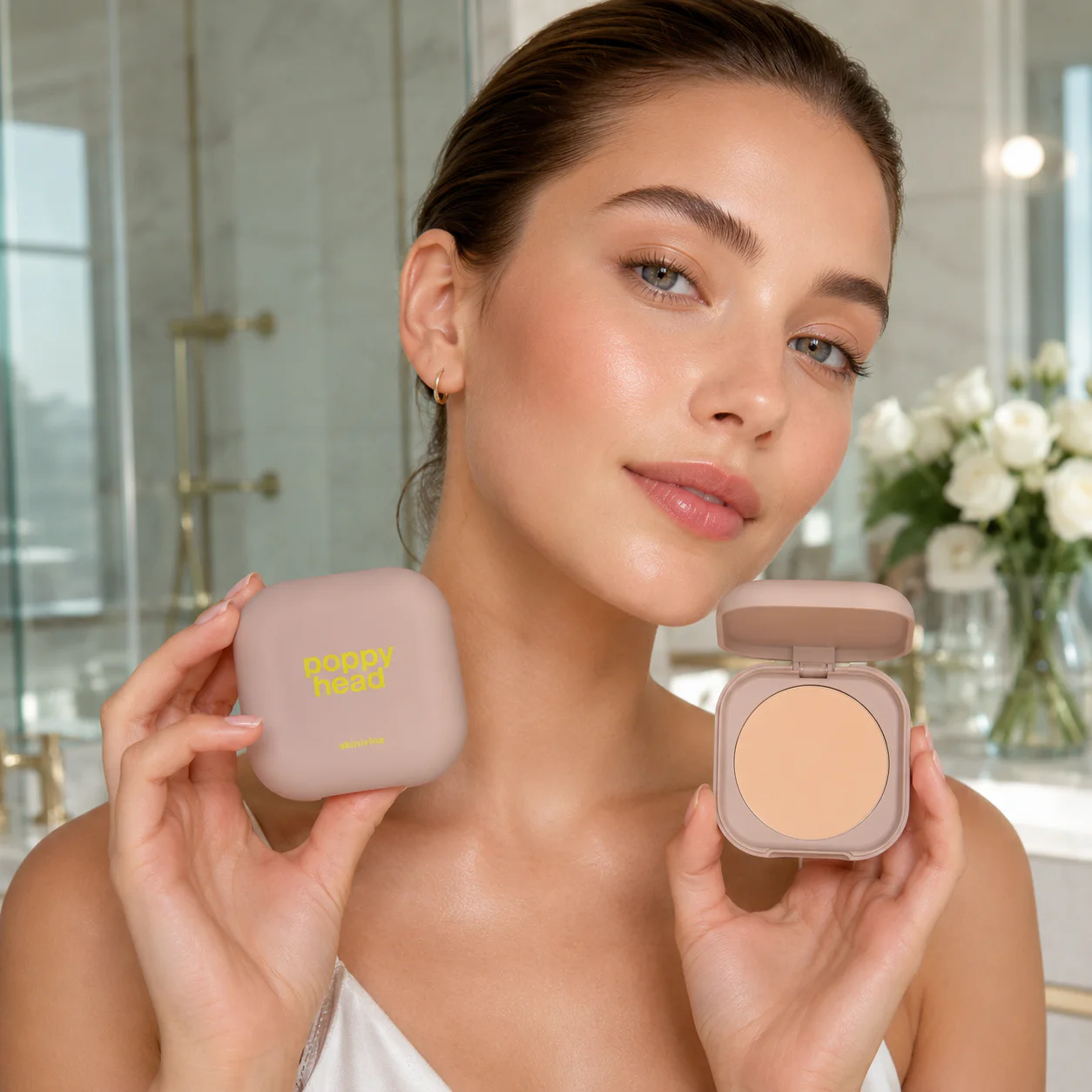 Poppy Head Skinivine Pressed Powder 02 Truly 6,5 g prasowany puder utrwalający z efektem blur