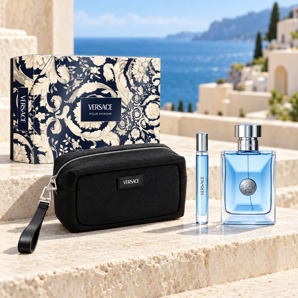 Versace Pour Homme zestaw woda toaletowa 100ml + 10ml + kosmetyczka