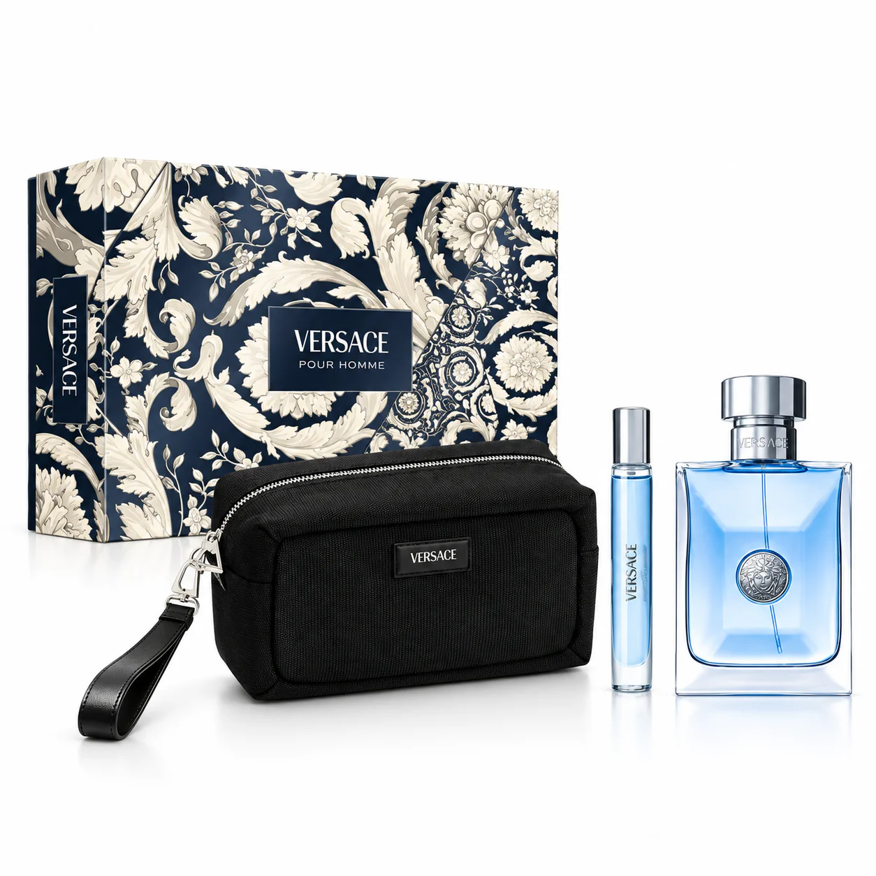 Versace Pour Homme zestaw woda toaletowa 100ml + 10ml + kosmetyczka